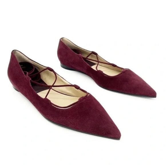 NEW! Michael Kors Collection Kallie Runway Lace Up Flat in Genuine Suede - Picture 2 of 7
